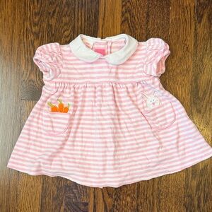Claire & Charlie Pink and White Striped Baby Bunny Dress